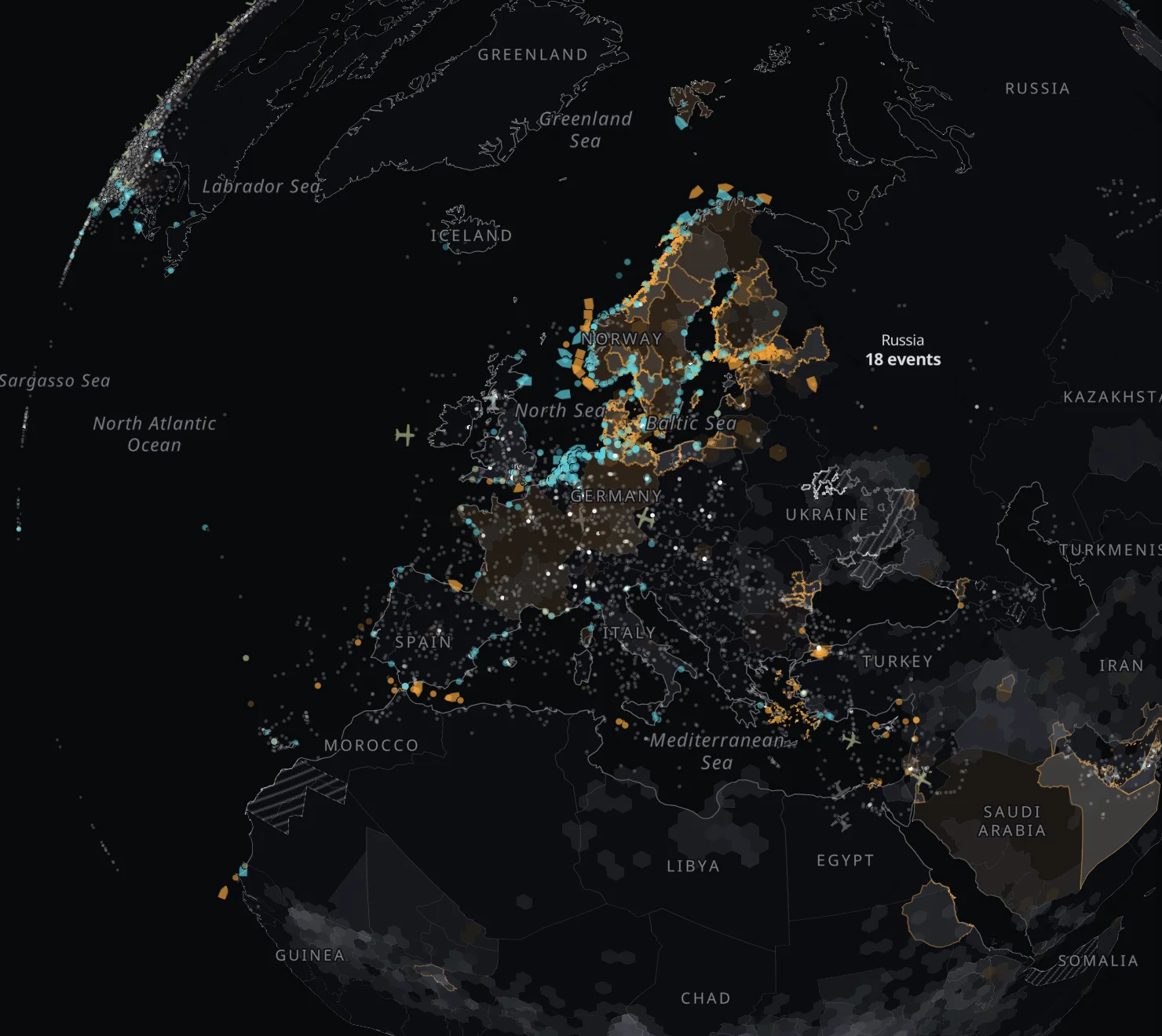 Meridian’s conflict map of Europe, the Baltic and the Black Sea