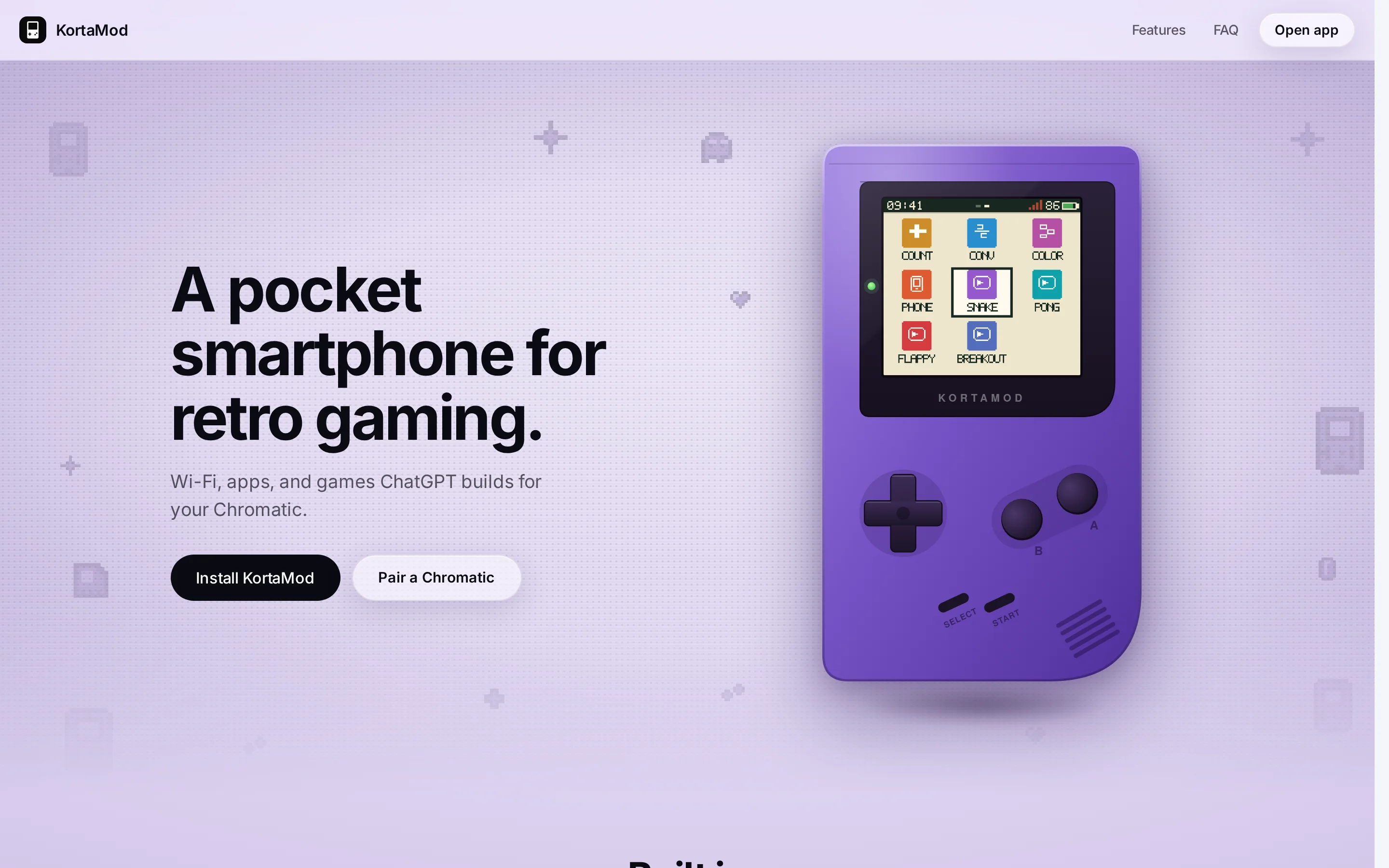 KortaMod's home page: A pocket smartphone for retro gaming.